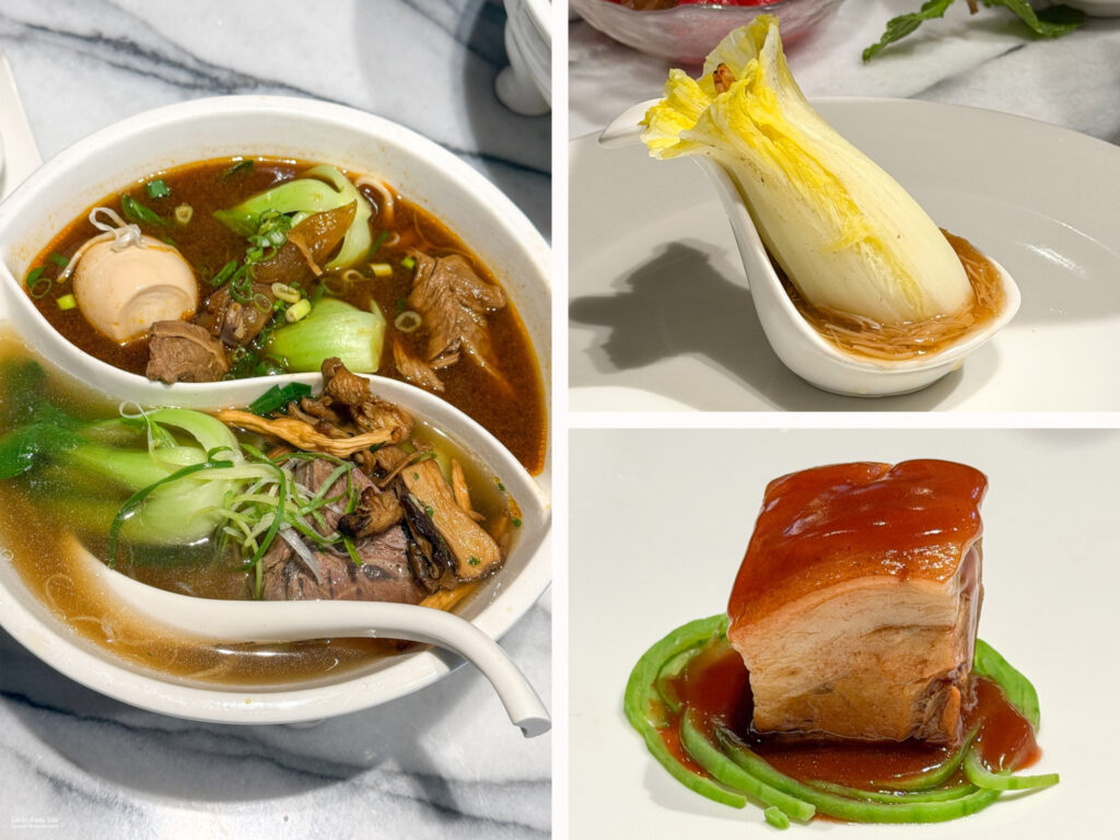 故宮晶華的鴛鴦鼎牛肉麵、翠玉白菜以及肉形石